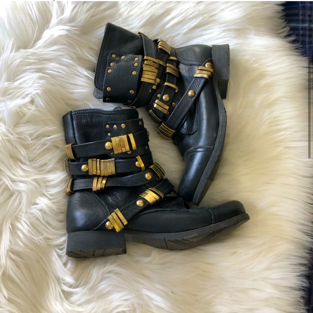 Moto boots punk rock leather